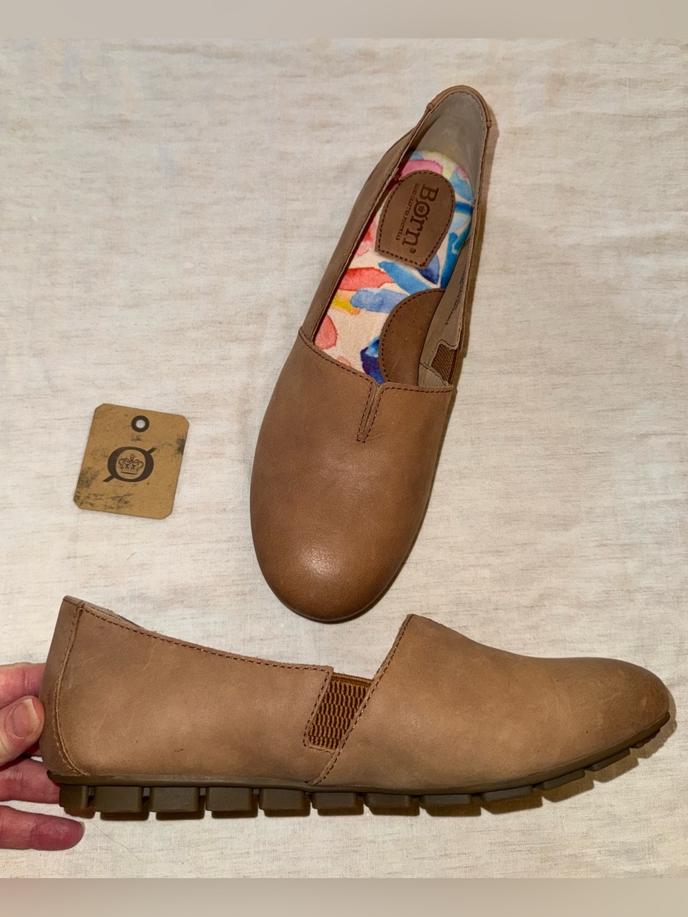 Born Women's Tan Slip-On Driving Loafer